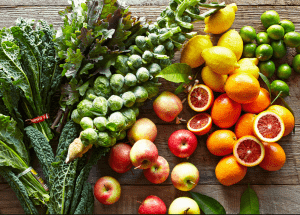 a group of fruits and vegetables on a wood surface Healthy Weight Loss Diets Springs Mire