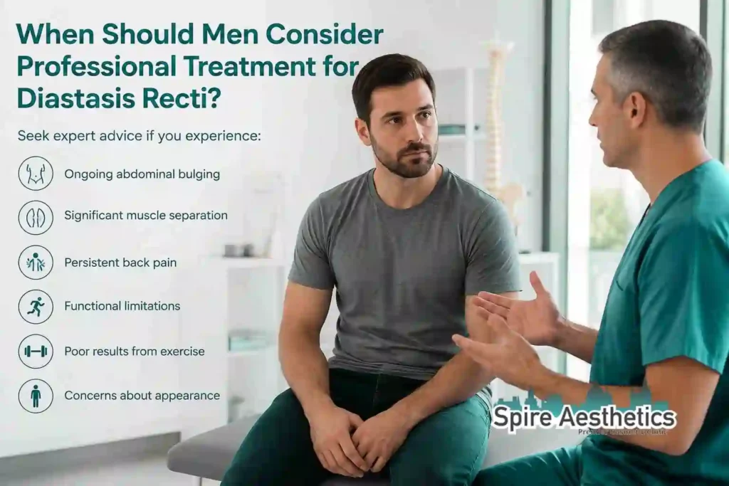 When Should Men Consider Professional Treatment for Diastasis Recti Springs Mire?